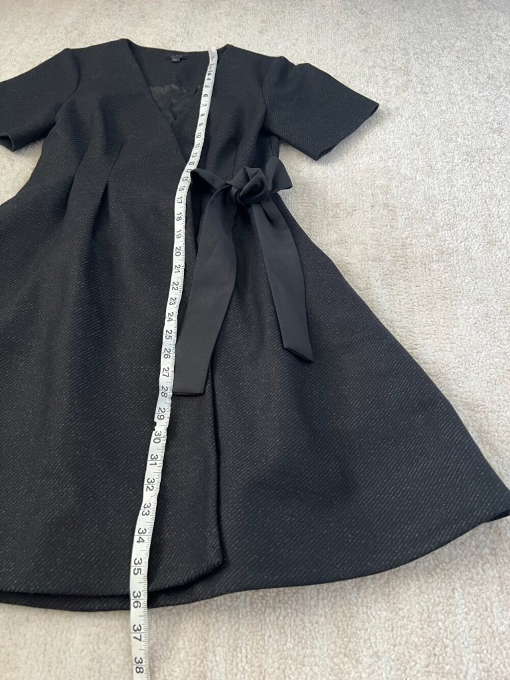 COS Wool Tie Up Wrap Office Academia Dress With Pockets 4 - Picture 5 of 10